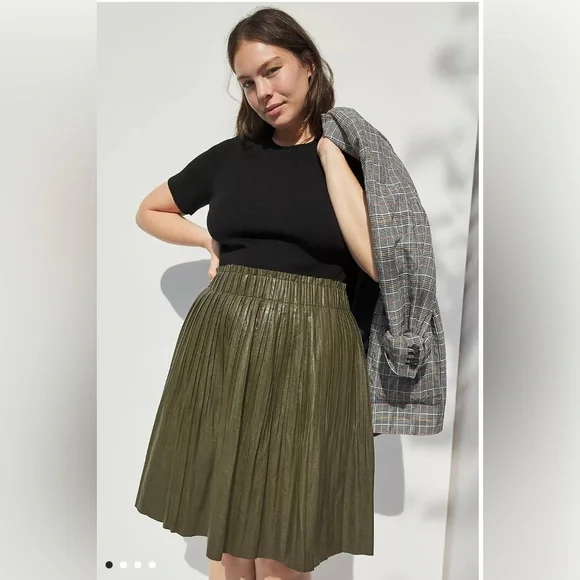 NWT: Anthropologie Ellene Faux Leather Skirt - Picture 1 of 3